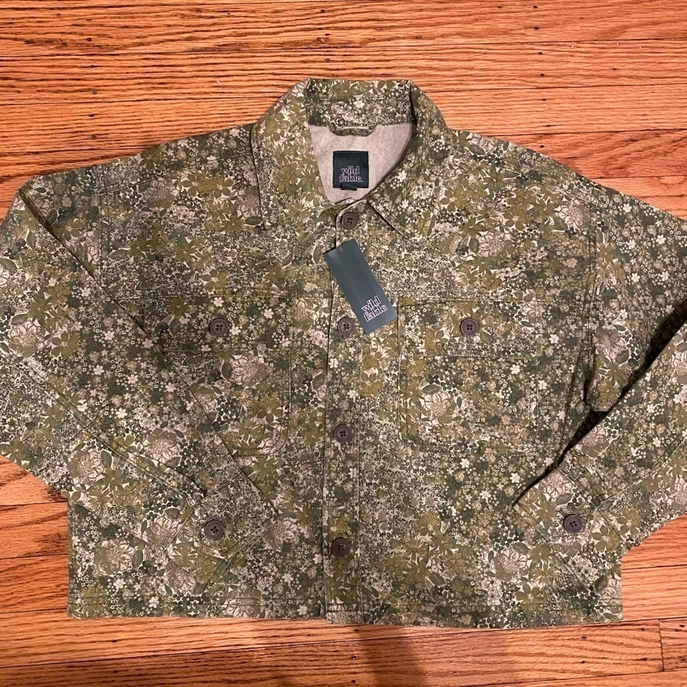 wild fable size small floral cropped jacket nwt